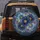 Indigo Blue Translucent Flowers Gold Butterfly Luxury Lifestyle Home Decor Gift Spare Tire Cover - 5