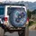 Indigo Blue Translucent Flowers Gold Butterfly Luxury Lifestyle Home Decor Gift Spare Tire Cover - 3