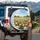 Vast Wildflower Field Densely Packed Blooms Green Trees Blue Sky Clouds - Nature Lover Gift Spare Tire Cover - 3