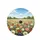 Vast Wildflower Field Densely Packed Blooms Green Trees Blue Sky Clouds - Nature Lover Gift Spare Tire Cover - 4