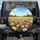 Vast Wildflower Field Densely Packed Blooms Green Trees Blue Sky Clouds - Nature Lover Gift Spare Tire Cover - 1