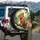 Stained Glass Capybara Tree Branch Tropical Foliage Wildlife Lover Gift Spare Tire Cover - 3