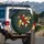 Dense Tropical Hibiscus Frangipani Lily Foliage Jungle Garden - Home Decor Gift Spare Tire Cover - 3