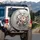 Blush Pink Rose Flowers Ethereal Grey Tendrils - Elegant Decor Gift Spare Tire Cover - 3