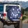 Floral Bloom Red Berry Blue Scrollwork Vine - Vehicle Decor Gift Spare Tire Cover - 3