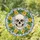 Tiffany Stained Glass Human Skull Yellow Flowers Clear Blue White Mosaic - Home Decor Gift Stained Glass Suncatcher - 1