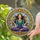 Meditating Woman Lotus Pose Sun Moon Medallions Circular Frame - Yoga Decor Gift Stained Glass Suncatcher - 2