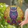 Majestic Perched Owl Blooming Flowers - Home Decor Gift for Wildlife Lovers Stained Glass Suncatcher - 2