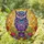 Majestic Perched Owl Blooming Flowers - Home Decor Gift for Wildlife Lovers Stained Glass Suncatcher - 1