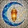 Warm Amber Glowing Arabic Lantern Blue Crescent Moon Luminous Stars - Home Decor Gift Stained Glass Suncatcher - 5