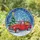 Vintage Red Pickup Truck Christmas Gifts Snowman - Winter Holiday Home Decor Stained Glass Suncatcher - 1