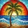 Tropical Palm Tree Coconuts Ocean Sunset Beach - Home Decor Gift for Beach Lover Stained Glass Suncatcher - 5
