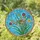 Green Grasshopper Wheat Grass Wildflower Sky Mosaic Square - Wildlife Lover Home Decor Gift Stained Glass Suncatcher - 1
