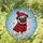 Pug Dog Red Sweater Beanie Paw Prints - Home Decor Gift for Dog Lovers Stained Glass Suncatcher - 1