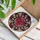 Red Heart Rose Green Leaf Floral Mosaic - Home Decor Gift for Mom Daughter Wife Stained Glass Suncatcher - 3