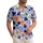 Tropical Orange Blue Yellow Centered Flowers Heart Leaves Ocean Currents - Home Decor Gift Hawaiian Shirt - 1