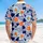 Tropical Orange Blue Yellow Centered Flowers Heart Leaves Ocean Currents - Home Decor Gift Hawaiian Shirt - 5