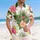 Pink Peach Hibiscus Palm Fronds Tropical Leaves - Home Decor Gift Hawaiian Shirt - 4