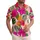 Fuchsia Hibiscus Tropical Foliage Golden Leaves Palm Fronds - Home Decor Gift Hawaiian Shirt - 1