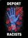 Deport Racists Blue Hand Barbed Wire - Activist Protest Statement Garden Flag - 6