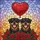 Two Happy Rottweiler Dogs Red Heart Balloon Roses Sky Colors - Home Decor Gift for Dog Lover Stained Glass Suncatcher - 5