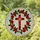 Christian Cross Thorny Rose Vines Red Rose Wreath - Home Decor Gift for Christian Faith Stained Glass Suncatcher - 1