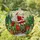 Santa Claus Golden Trumpet Christmas Train Holly Winter Home Decor Gift Stained Glass Suncatcher - 1