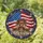 Worn Combat Boots American Flag Mosaic - Patriotic Home Decor for Veterans Stained Glass Suncatcher - 1