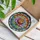 Rainbow Rose Multi-segment Border Faceted Gemstone Dewdrop Accent Mosaic - Home Decor Gift Stained Glass Suncatcher - 3