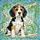 Tri-color Beagle Puppy Swirling Leaf Dog Bones Paw Prints - Dog Lover Home Decor Gift Stained Glass Suncatcher - 5