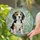 Tri-color Beagle Puppy Swirling Leaf Dog Bones Paw Prints - Dog Lover Home Decor Gift Stained Glass Suncatcher - 2
