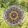 Amethyst Cabochon Mandala Floral Faceted Petal Bronze Gold Geometric Mosaic - Home Decor Gift Stained Glass Suncatcher - 1