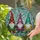 Three Gnomes Red Green Purple Yellow Blue Mosaic - Home Decor Gift for Gnome Lover Stained Glass Suncatcher - 2