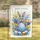 Realistic Gray Bunny Blue Easter Egg Spring Flowers - Easter Holiday Decor Garden Flag - 1
