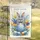 Realistic Gray Bunny Blue Easter Egg Spring Flowers - Easter Holiday Decor Garden Flag - 5