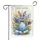 Realistic Gray Bunny Blue Easter Egg Spring Flowers - Easter Holiday Decor Garden Flag - 3