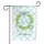 Green Leaves Wreath Light Blue Ribbon Trellis Custom Family Name - Family Home Decor Gift Garden Flag - 3