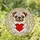 Chubby Pug Dog Red Heart Clear Glass Hearts - Home Decor Gift for Dog Lovers and Pet Owners Stained Glass Suncatcher - 1