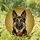 German Shepherd Dog Head Alert Gaze Upright Ears - Home Decor Gift for Dog Lover Stained Glass Suncatcher - 1