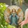 Serene Graceful Female Angel Golden Wings Teal Gown - Home Decor Gift for Angel Lovers Stained Glass Suncatcher - 2