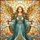Serene Graceful Female Angel Golden Wings Teal Gown - Home Decor Gift for Angel Lovers Stained Glass Suncatcher - 5