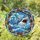 Powerful Great White Shark Ocean Waves - Shark Lover Home Decor Gift Stained Glass Suncatcher - 1