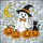 Ghost Polka Dot Witch Hat Pumpkins Black Cat Moon Stars Halloween Window Decoration Stained Glass Suncatcher - 5