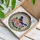 Blue Orange Bird Pink Roses - Bird Lover Home Decor Gift Stained Glass Suncatcher - 3