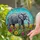 African Elephant Tropical Foliage Flowers - Wildlife Home Decor Gift for Elephant Lovers Stained Glass Suncatcher - 2
