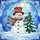 Snowman Evergreen Tree Snowfall Lantern Icy Scrollwork - Winter Holiday Home Decor Gift Stained Glass Suncatcher - 5