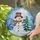 Snowman Evergreen Tree Snowfall Lantern Icy Scrollwork - Winter Holiday Home Decor Gift Stained Glass Suncatcher - 2