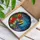 Striped Bannerfish Tropical Flowers Coral Water - Wildlife Lover Home Decor Gift Stained Glass Suncatcher - 3