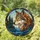 Majestic Wolf Head Evergreen Trees Blue Hills Mosaic Border - Home Decor Gift for Wildlife Lovers Stained Glass Suncatcher - 1