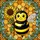 Bee with Sunflower Hexagonal Honeycomb Floral - Home Decor Gift for Garden Lover Stained Glass Suncatcher - 5